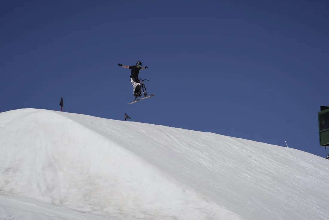 A rider sending a jump