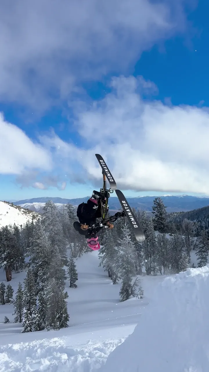 Daniel Behar backflipping a ski bike, frame 10 of 16