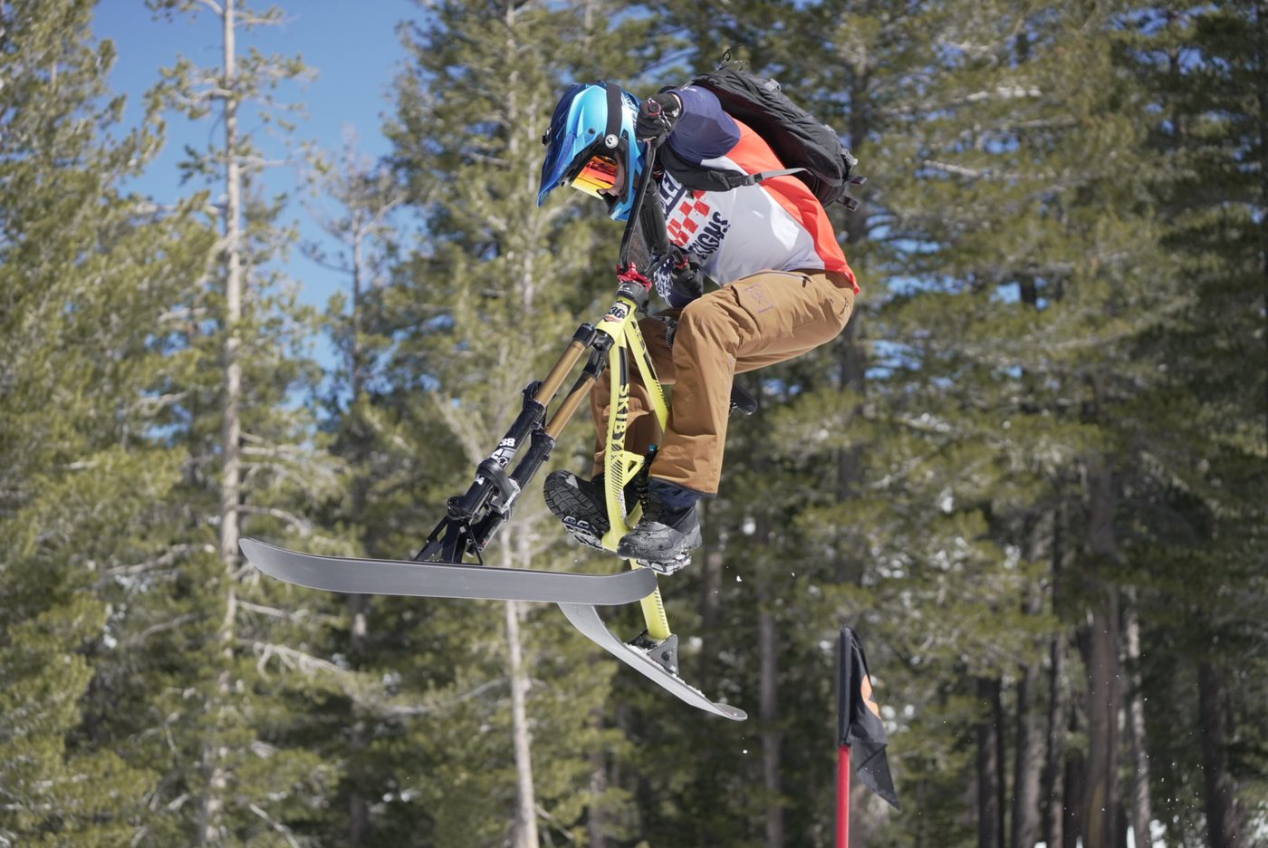 A Ski MX rider mid-air