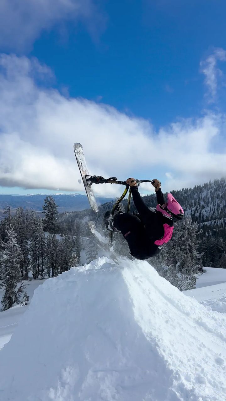 Daniel Behar backflipping a ski bike, frame 4 of 16