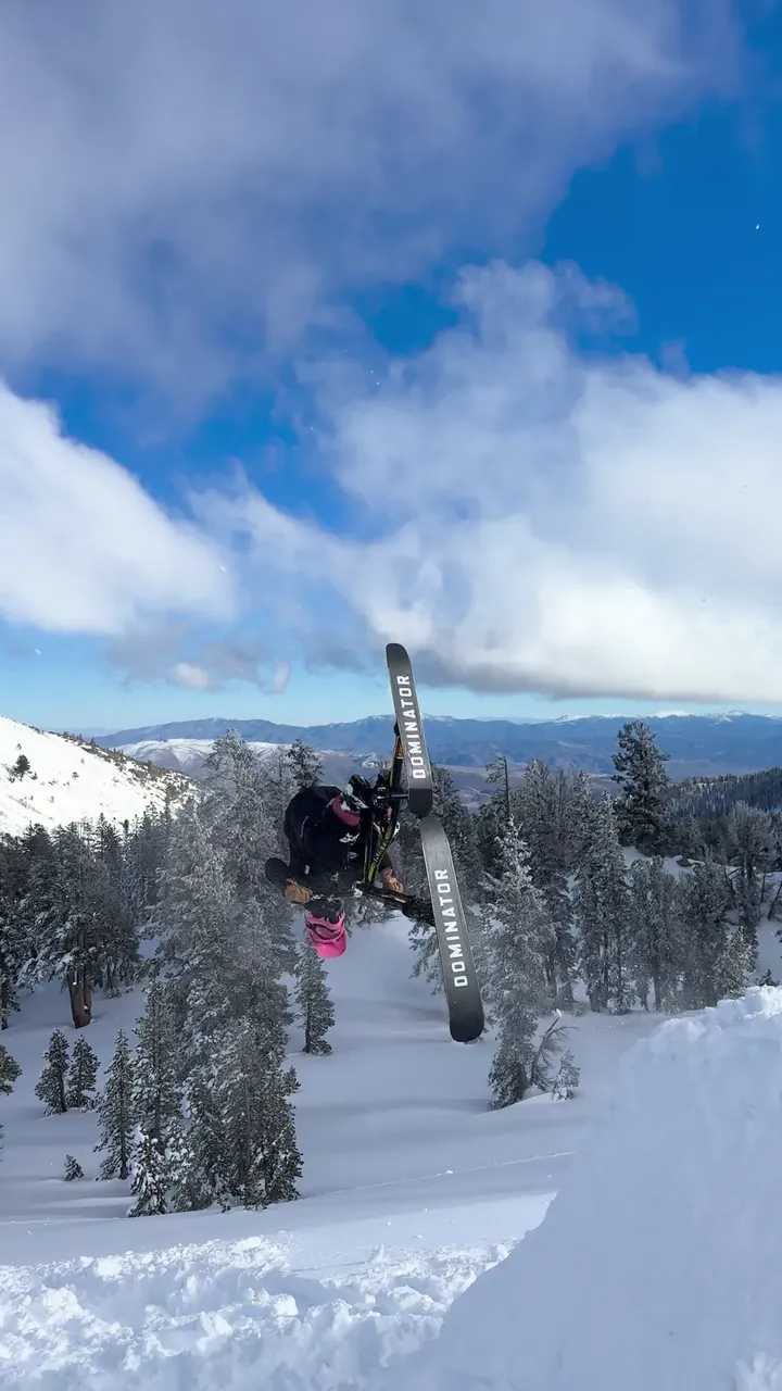 Daniel Behar backflipping a ski bike, frame 11 of 16