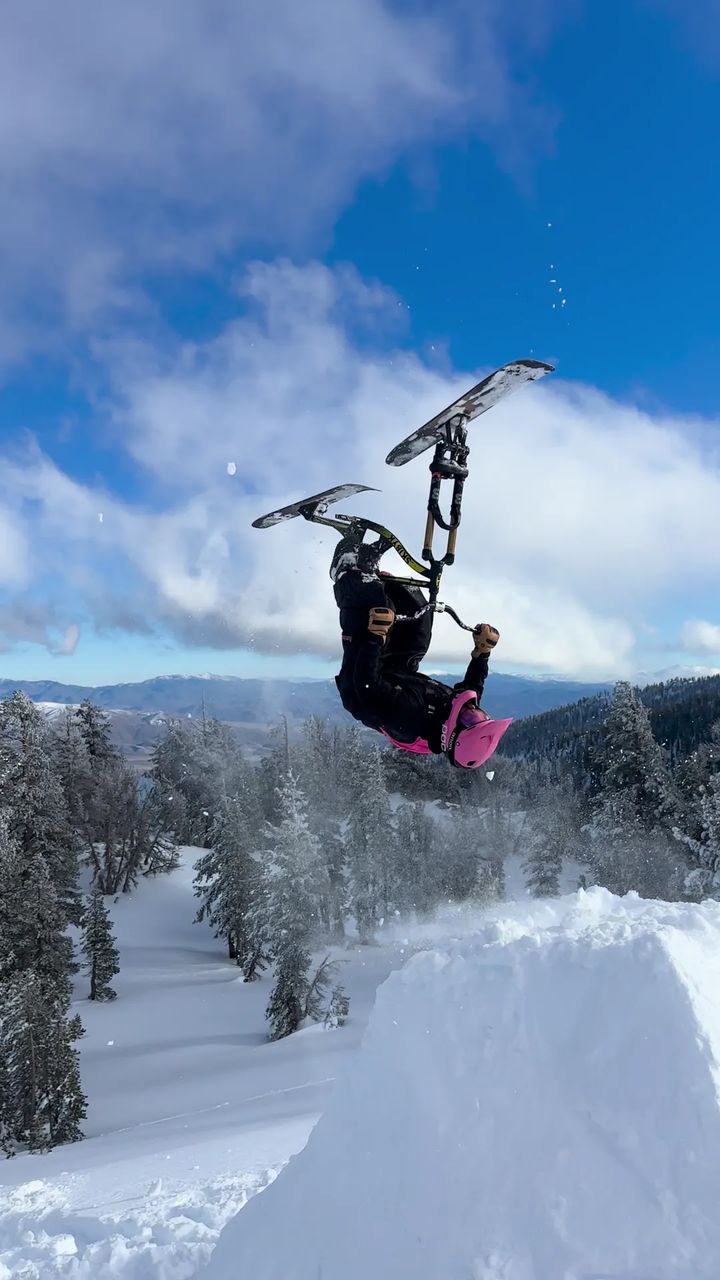 Daniel Behar backflipping a ski bike, frame 7 of 16