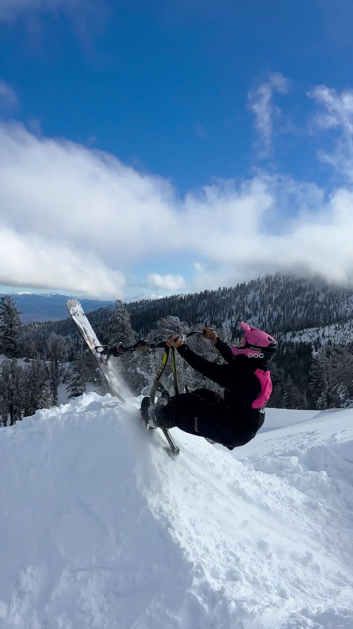 Daniel Behar backflipping a ski bike, frame 3 of 16